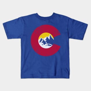 Colorado Mountains Flag Kids T-Shirt